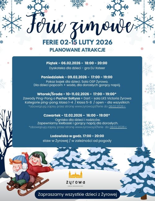 zyzrowa - ferie 2026 - plakat